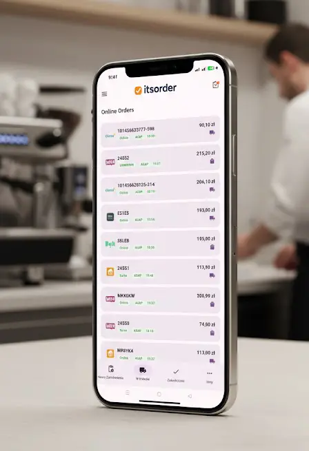 Aplikacja its order – lista zamówień online na smartfonie